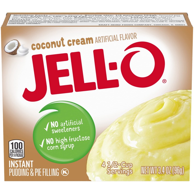 Jell-O Instant Pudding & Pie Filling, Coconut Cream, 3.4 Ounce