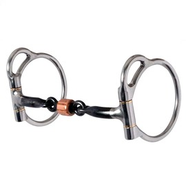 Reinsman 251 3-Piece Trail Dee Bit | Stage A Training Bit with 5" Sweet Iron Copper Mouth, Roller, Smooth Snaffle & 3" Dee Rings | Direct Reining Horse Bit for Starting & Trail Riding