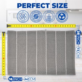 Towelogy Premium 100% Cotton Kitchen Towels, Super Absorbent and Soft, Large, 40 x 70 cm, Tea Towels, Machine Washable, Oeko-Tex Certified (4, Grey)