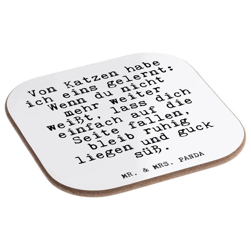 Mr. & Mrs. Panda Bottle Coaster "Von Katzen habe ich..."