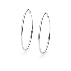 Hoop Earrings Silver 925 Large and Small Ladies – Real Silver Hoop Earrings – 9 Sizes – Silver Hoop Earrings Women's 925 – Anti-Allergic Earrings – Silver Women's Large – Earrings 925 Silver Hoop Earrings, Silver