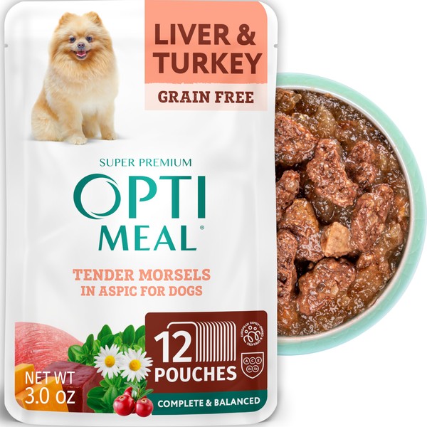 Optimeal® Grain Free Liver & Turkey Recipe Tender Morsels in