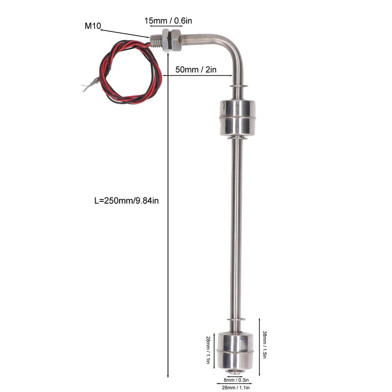 Float Water Control Switch Stainless Steel Float Double Point Liquid