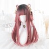 Semi-Long Murasaki Pink Wig, Women's, Straight, Natural, Harajuku Style, Popular,