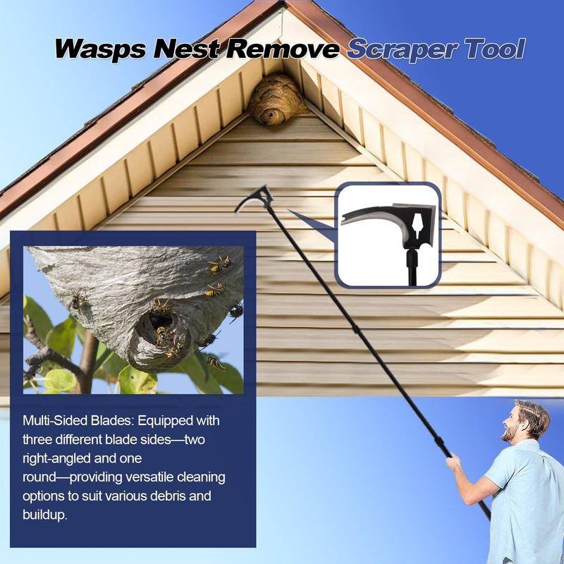 Wasps Nest Remove Tool Scraper Kit for Clean Hornets Yellow