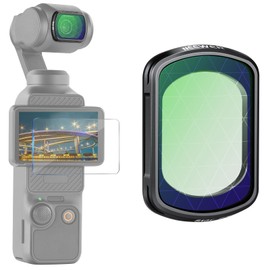 NEEWER Star Filter Compatible with DJI Osmo Pocket 3 Creator Combo Accessories Magnetic Multicoated HD 6 Point Starlight Twinkle Starburst Sparkling Effect with Tempered Glass Screen Protector, FL-62