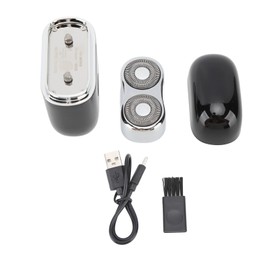 Electric Beard Clipper Washable Rechargeable Beard Clipper Type C Charging IPX6 Waterproof for Dormitory Car Travel Black