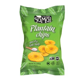 SAMAI Pacific Sea Salt Plantain Chips 15oz (Pack of 3) - Gluten Free, All Natural, NON-GMO and Kosher
