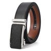 SANSTHS Mens Ratchet Belt, Leather Ratchet Belts for Men Adjustable