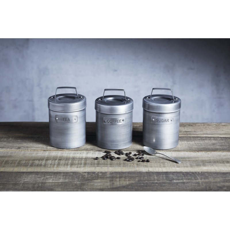 KitchenCraft Industrial Kitchen Vintage-Style Metal Coffee Canister, 1 L (1.75