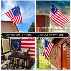 Betsy Ross Flag 3X5 Ft Outdoor 13 Star American Flags Double Stitched USA Historical Colonies Banner with 2 Brass Grommets for 250th Anniversary Indoor Decor