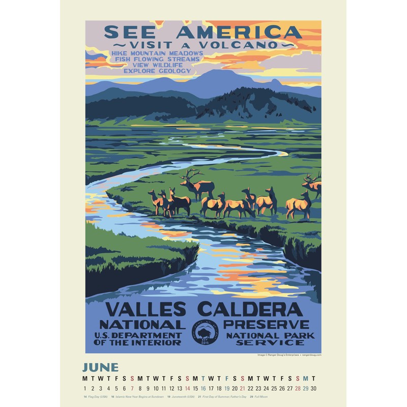 National Parks WPA Oversize Wall Calendar 2026 13.4" x 19"