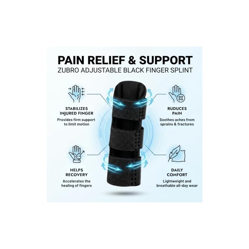 Finger Splint 3 Pack, Aluminium Finger Straightener & Immobiliser, Adjustable