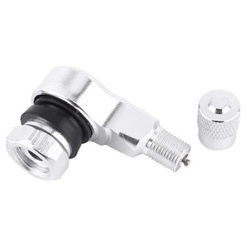 2 pieces angle valve, 11.3 mm 90 degree car motorcycle tyre angle valve angle wheel tyre shaft curved valve for standard tubeless tyres wheels (silver)
