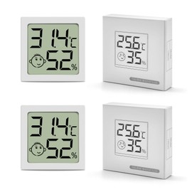 Thermometer Hygrometer Indoor Set of 2 Mini Digital LCD Humidity Meter Room Thermometer Moisture Meter for Living Room Office Baby Room Greenhouse