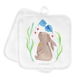 Mr. & Mrs. Panda Set of 2 Pot Holders Rabbit Flower - Easter Gifts, Easter Decoration, Gift, Oven Glove, Hope, Pot Holder with Saying, Pot Glove