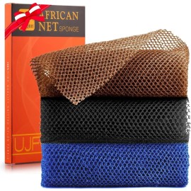 3 Pieces African Exfoliating Net African Bath Sponge Scrubbing Rag Net Africa
