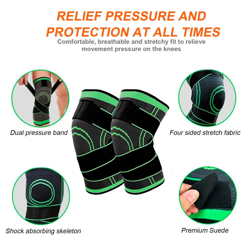 AYNKH Knee Support Brace 2 Pack Adjustable for Men Women