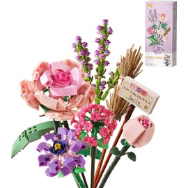 FlyDog Bloques de Construcción de Flores,Decoración del hogar de Bricolaje, Regalos de cumpleaños para Amigos, Navidad, Día de San Valentín, sorpresas del Día de la Madre(547 Piezas)(1657)