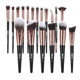 MAANGE 18 PCS Brochas Maquillaje Set de Brochas para Maquillaje Sintéticas de Primera Calidad Sombra de Ojos Base Rubor Corrector Profesional(Oro Negro)