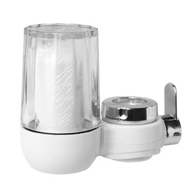 CLKE Water Filter Tap, Tap Water Filter Purifier with Composite Cartridge, Faucet Water Purifier Removes Sand, Chlorine, Heavy Metals, Lead, and More Tap for Kitchen/Shower (Transparent)