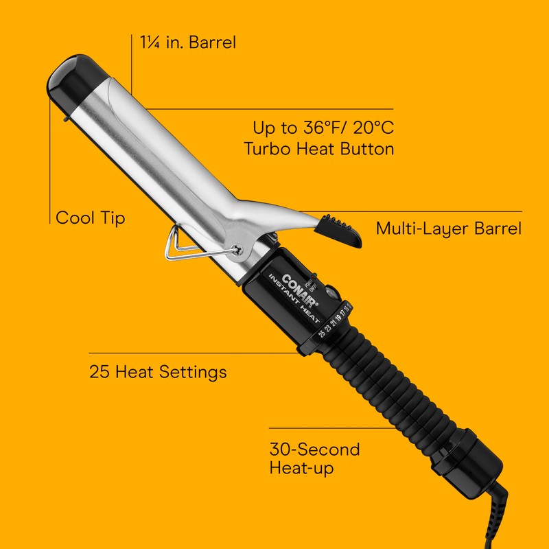 Conair Instant Heat 1¼-Inch Curling Iron, 1¼-Inch Barrel Produces Loose