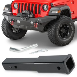 Quadratec 2" Receiver Hitch 12" Extender with Pin & Clip - Solid Steel - Fits Jeep Wranglers, Gladiators & All Vehicles with Standard 2" Receivers