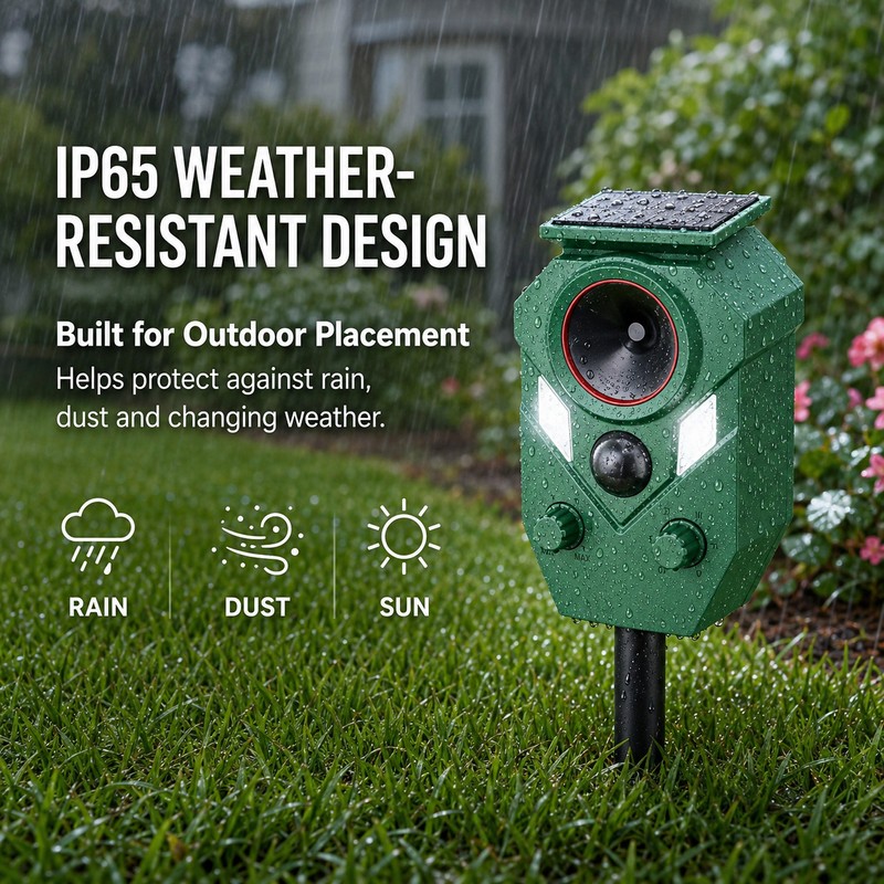 Solar Animal Repeller for Yard and Garden – Motion-Activated Ultrasonic