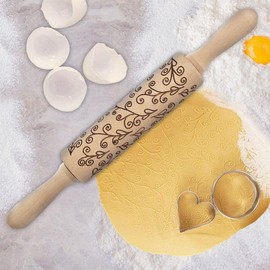 Rolling Pin Rolling Pin Decorative Rotating Wooden Stems 33 cm
