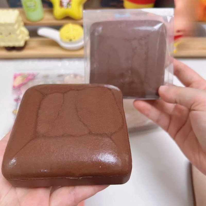 TIMCHESS 2Pcs Sticky Squishy Toast, Soft Bread Slow Rising Squishy,