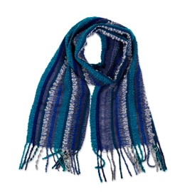 NOVICA Baby alpaca blend scarf, 'Pacific Reef'