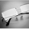 Fashion Men's Rimless Vintage Retro Rectangle Silver Clear Lens Fashion