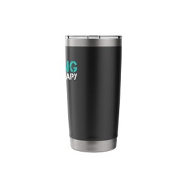 Funny Cross Country Marathon Runner Running Is My Therapy Stainless Steel Insulated Tumbler