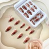 LOPMNGHT Flower False Nails Almond Press on Nails Medium Length