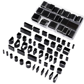 52 Pcs Leather Hole Punch Tool, Heavy-Duty High-Carbon Steel Leather Cutting Dies Multi-Shape Hollow Punch Cutter DIY Leathers Working Tools for Belt/Watchband/Handmade Crafts Precision Hole Punching