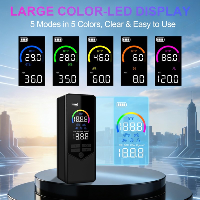 7500mAh Tire Inflator Portable Air Compressor 150PSI Air Pump for