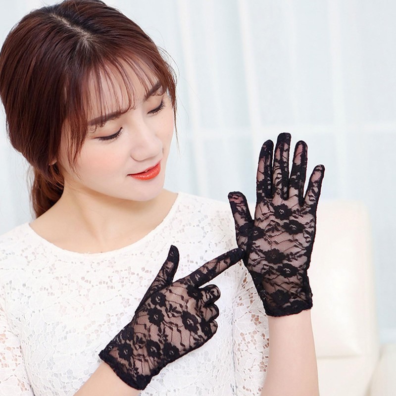 Kingsie Women's Lace Gloves, Thin, UV Protection, Sunscreen, UV Protection,