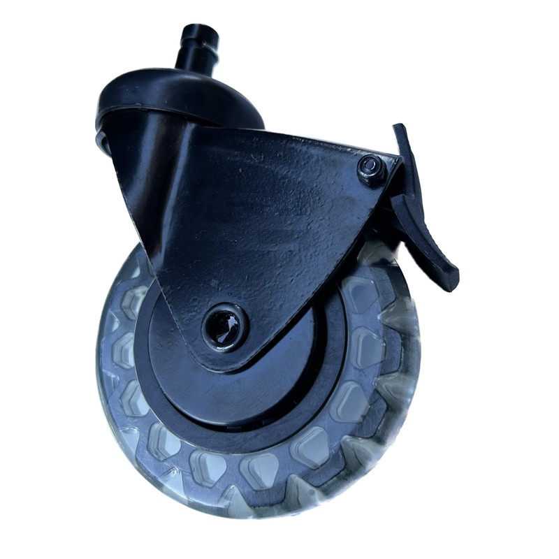 ACE 2 Pack Upgraded 3" Clear Caster Wheel with Brake
