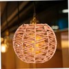 jojofuny Imitation Rattan Pendant Lampshade Replacement for Retro Lighting Easy