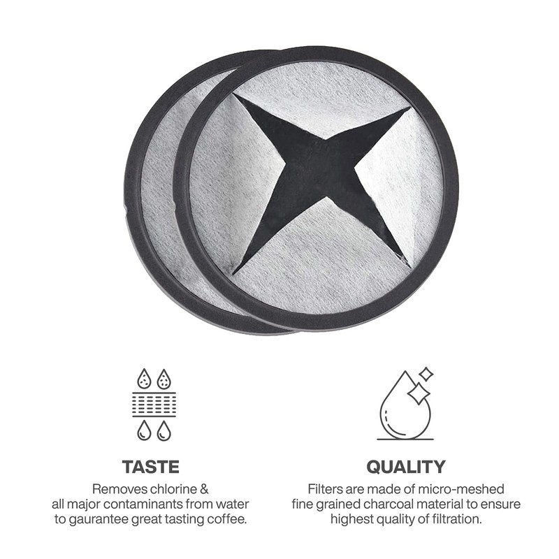 24-Pack Replacement Charcoal Water Filter Discs for Mr. Coffee Brewers