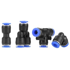 40 piezas 6mm manguera de aire conector de empuje neumático conexiones rápidas de empuje de aire 4 formas 10 recto 10 dientes 10 codos 10 divisores
