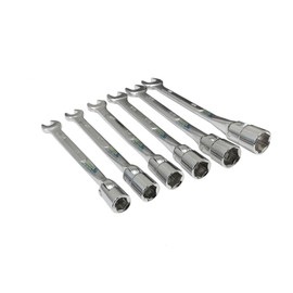 EZ Travel Collection 6 PC FLEX SOCKET 6 POINT FLEXIBLE HEAD AND OPEN END SAE WRENCH SET