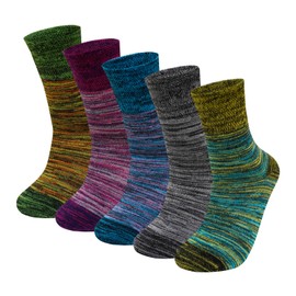 ZAKASA Men's Cotton Business Socks: Funny Breathable Leisure Socks Without Pressing Seam Ribbed Waistband Comfort Waistband Suit Socks for Office Walks Seniors Everyday 5 Pairs, Light, 43 - 46