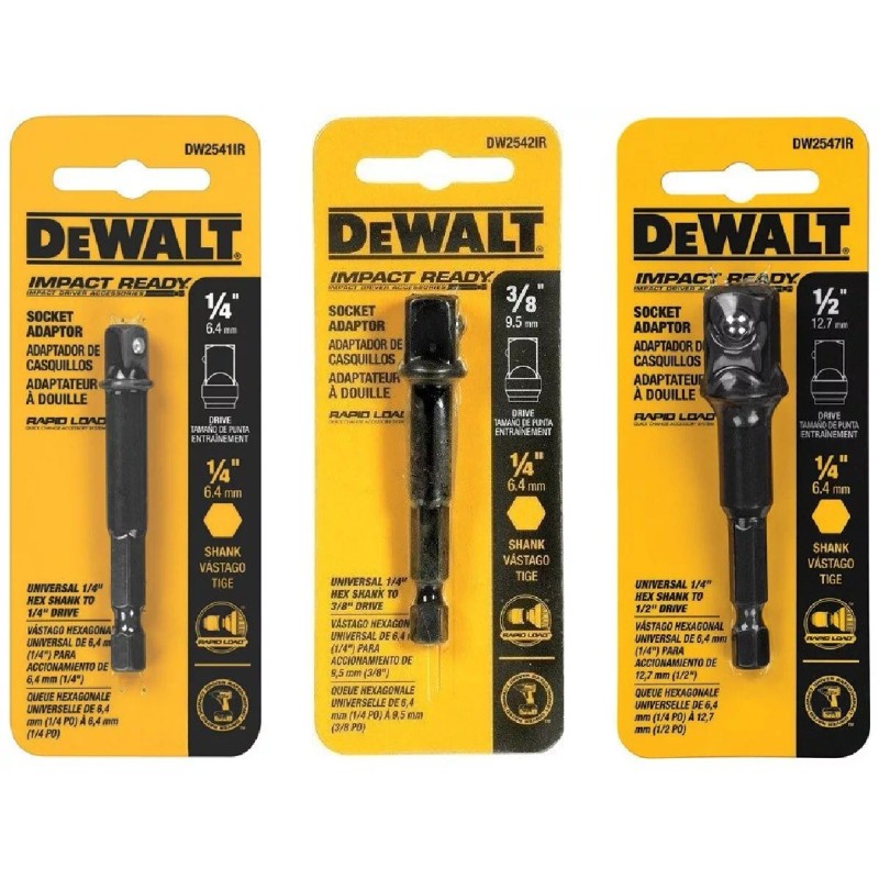 DeWalt 1 New DeWalt Impact Ready 3-Pc Socket Adapter Set