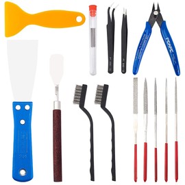 OLYCRAFT 23PCS 3D Printer Tool 3D Printer Nozzle Cleaning Tool Removal Tool Kit includes Putty Knife, Wire Brush, Wire Flush Cutter, Scraper Knife, Diamond Files and Tweezer for Cleaning 3D Printer