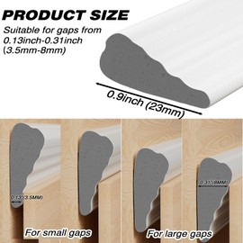 118 Inch Wedge-Shape Weather Stripping Door Seal,Windows and Doors Insulation for Winter,Self Adhesive Insulation Tape for Exterior Front Door,Noise Cancelling,Draft Seal Blocker,White