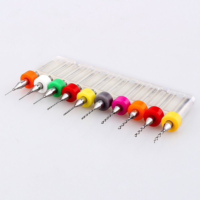 Honiwu 10 PCS Micro Drill Bit Set, 0.3mm-1.2mm Small Drill