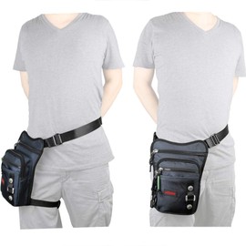 Thigh Pack, Larswon Leg Bag Thigh Pouch Bag Tactical Waist Bag Motorcycle Bag Waterproof, A- Blue, Medium, Leg Bag