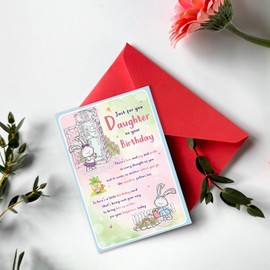 Daughter Birthday Card, Funny Birthday Card for Daughter from Mom Dad– 8x5.3 Inches, Double-Sided