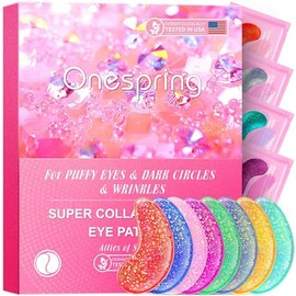 Onespring Under Eye Patches (24 Pairs) - Upgrade Eye Gel Pads for Wrinkles, Puffy Eyes, Dark Circles, Eye Bags, Natural Collagen Eye Gels Pads, Under 